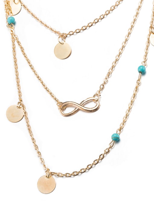 Blue Simply Style 18K Gold Necklace