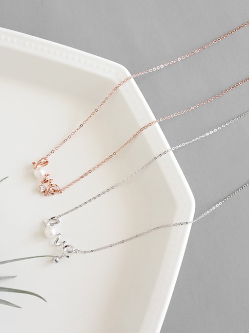 DAKA 925 Sterling Silver With 18k Rose Gold Plated Romantic Monogram & Name Necklaces 3
