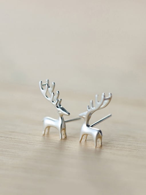 Rosh S925 Silver Fashion Cute Elk Stud cuff earring 0