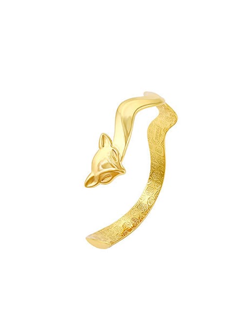XP Copper Alloy 24K Gold Plated Trendy style Fox Wave-shaped Opening Bangle 0
