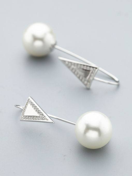 White Triangle Shaped Shell Stud Earrings
