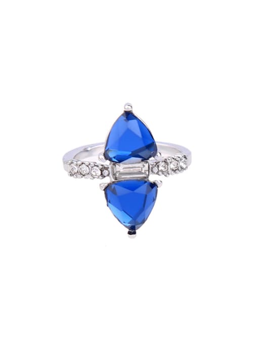 KM Elegant Artificial Sapphire Fashion Simple Alloy Ring