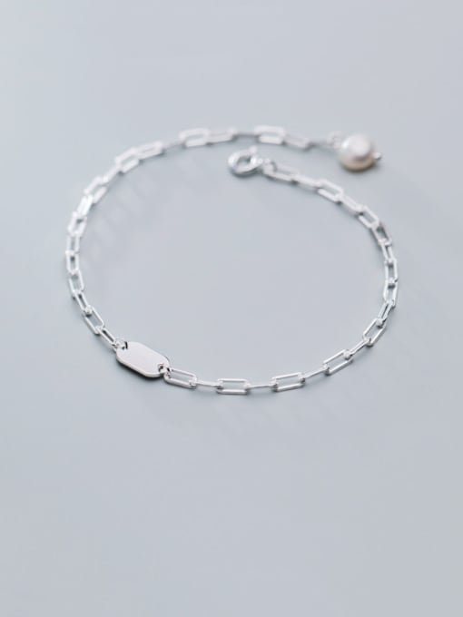 Rosh 925 Sterling Silver With Smooth Simplistic Chain Bracelets 1