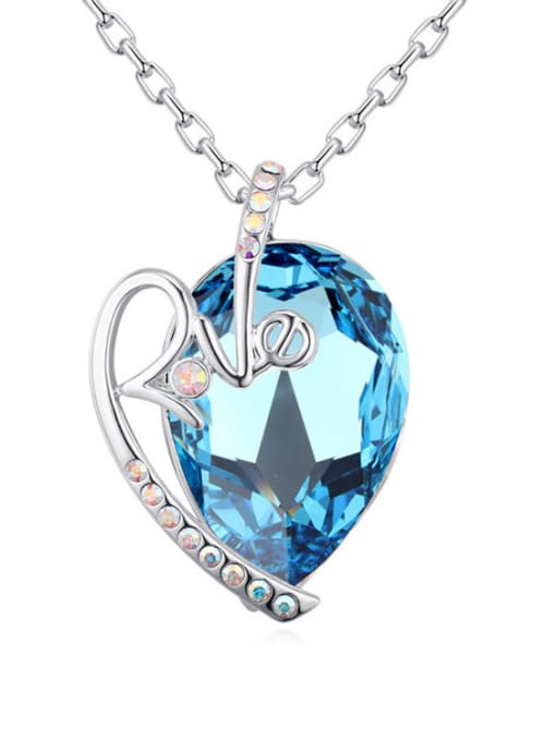 QIANZI Fashion Heart austrian Crystal Love Alloy Necklace 4