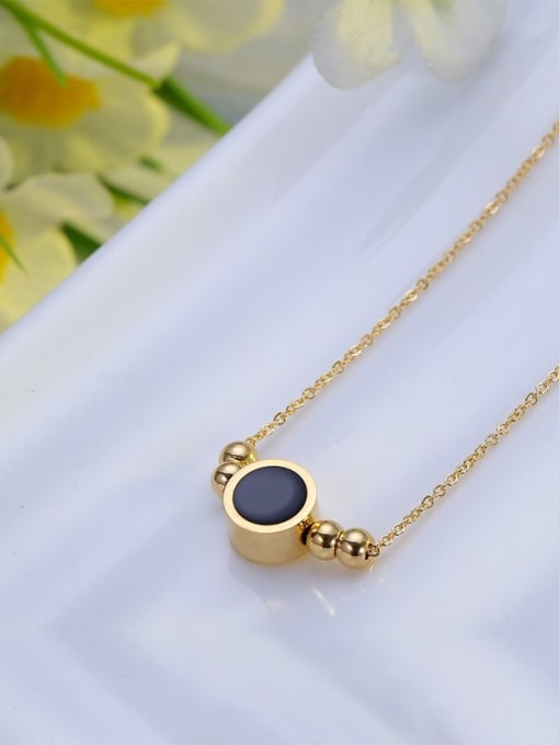 XIN DAI Small  Obsidian Pendant Clavicle Necklace 0
