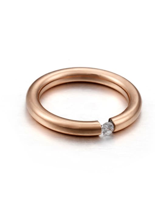 4mm rose gold Stainless Steel With Cubic Zirconia Trendy Band Rings