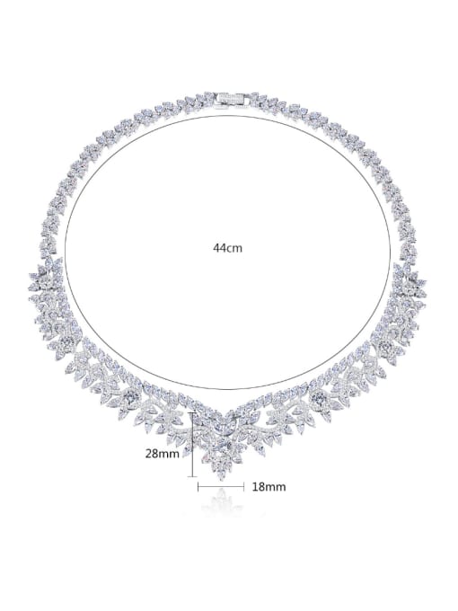 BLING SU Bridal jewelry copper inlaid AAA zircon luxury necklace 2