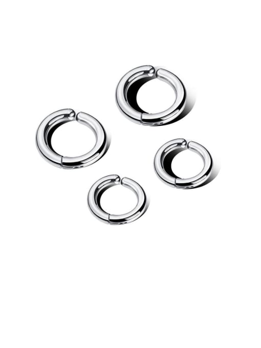 Open Sky Stainless Steel With Gun Plated Simplistic Round Clip On Earrings 0