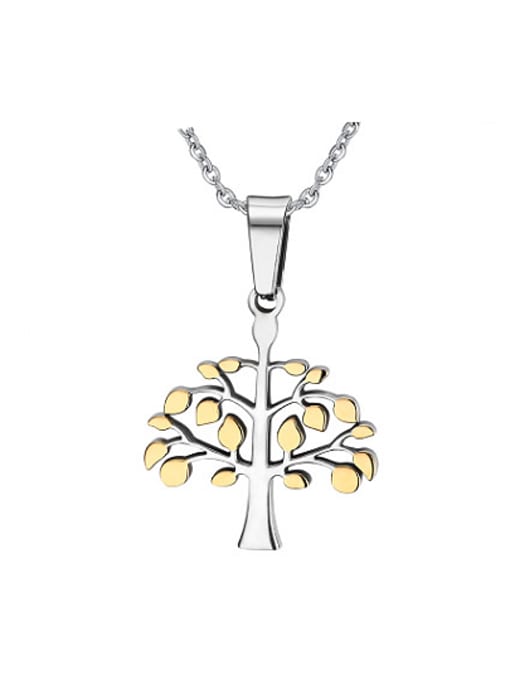 CONG All-match Gold Plated Tree Shaped Titanium Pendant 0