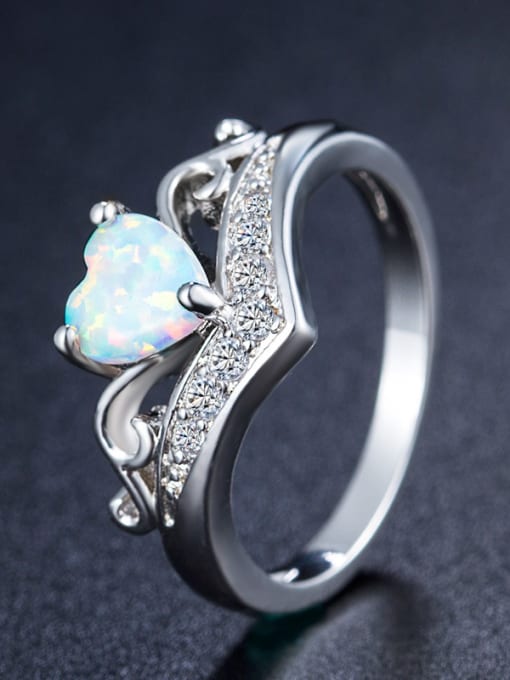 UNIENO Heart Opal Stone Ring 2