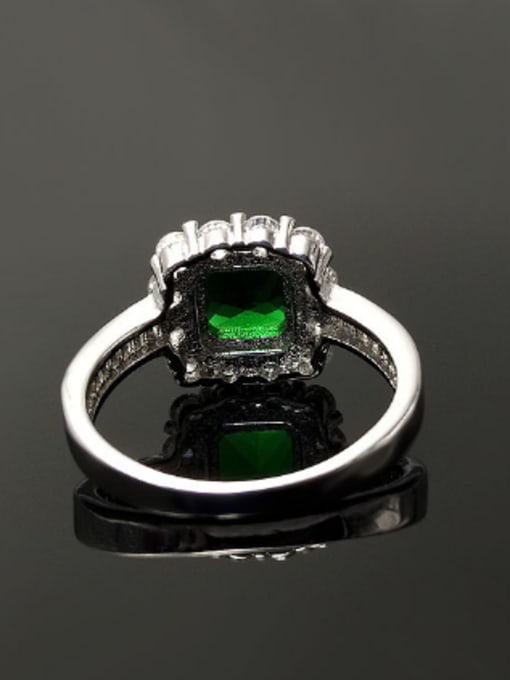 KENYON Fashion Square Green Zircon Copper Ring 3