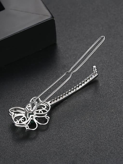 BLING SU Copper With Platinum Plated Fashion Butterfly Word Folder Hair Pins 2