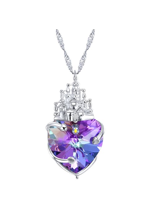 CEIDAI S925 Silver Castle Shaped Necklace 0
