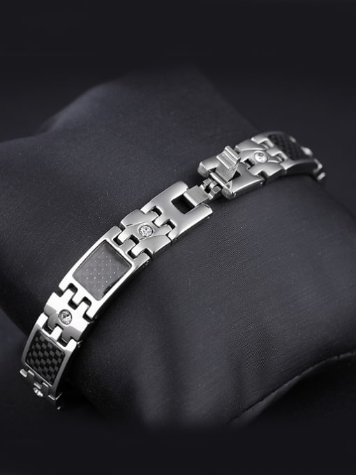 Open Sky Personalized Titanium Carbon Fiber Magnets Bracelet