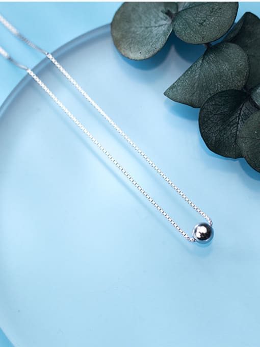 Rosh 925 Sterling Silver With Platinum Plated Simplistic Ball Chokers 2