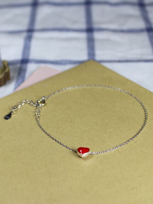 Peng Yuan Simple Heart shaped Silver Bracelet 0