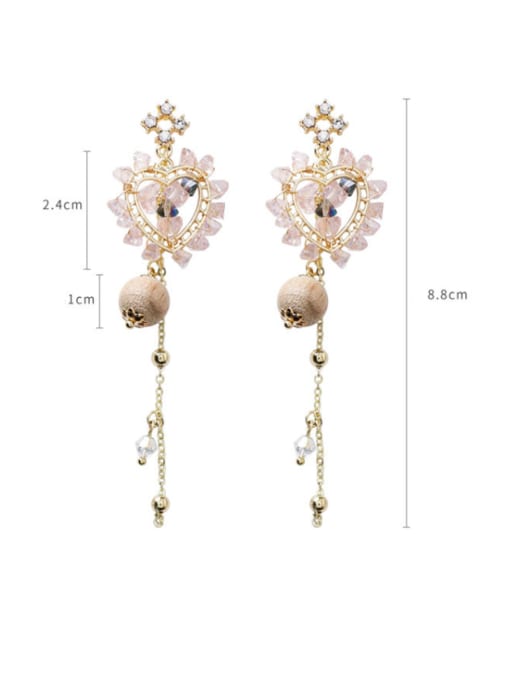 Girlhood Alloy With Rose Gold Plated Trendy Chain Drop Earrings 2