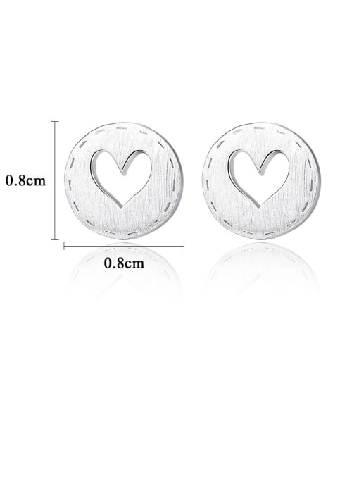 CCUI 925 Sterling Silver  Simplistic Heart Stud Earrings 4