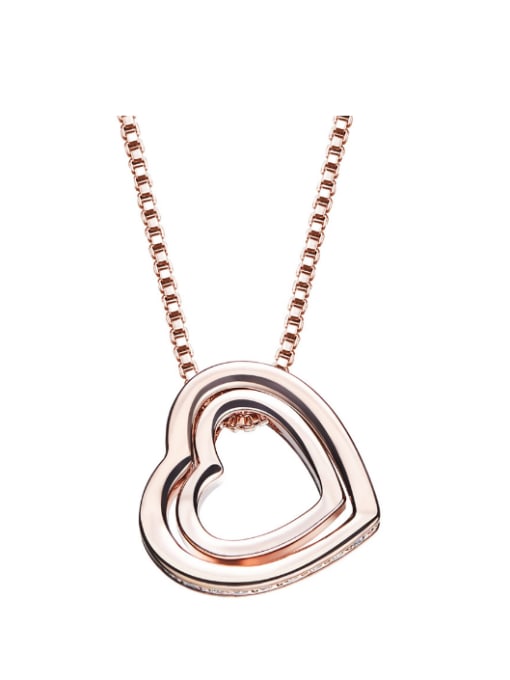 CEIDAI Heart-shaped Rose Gold Necklace 0