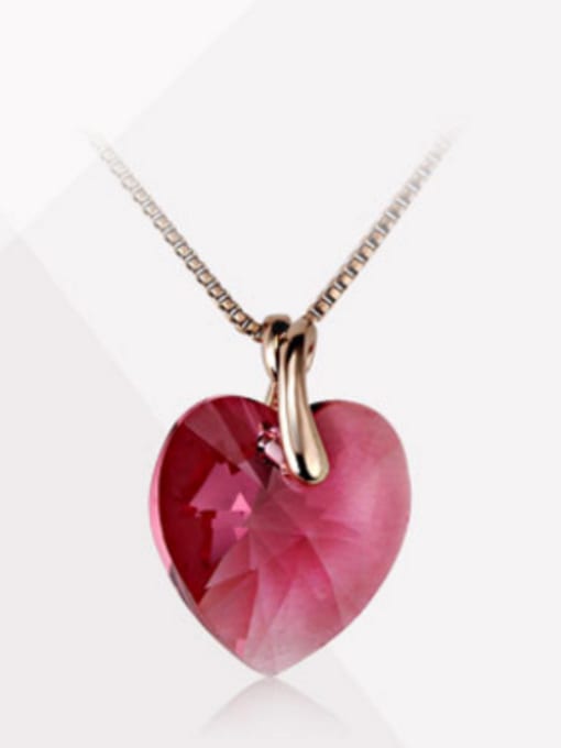 OUXI Fashion Austria Crystal Heart Shaped Female Necklace