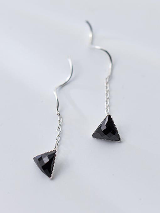 Rosh Personality Triangle And Wave Design Carnelian Line Earrings