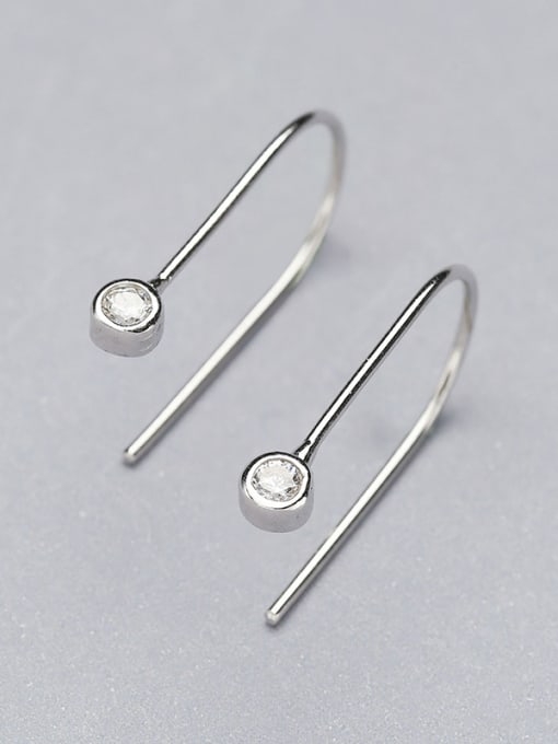 White 925 Silver U-shaped Zircon Earrings