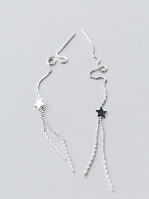 Rosh Fashionable Star Shaped Tassels Glue S925 Silver Line Earrings 0