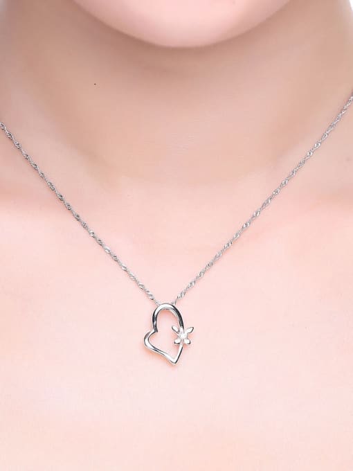 One Silver 925 Silver Heart Shaped Pendant 1