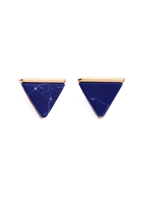 Blue Lovely Triangular Synthetic Stones  Alloy stud Earring