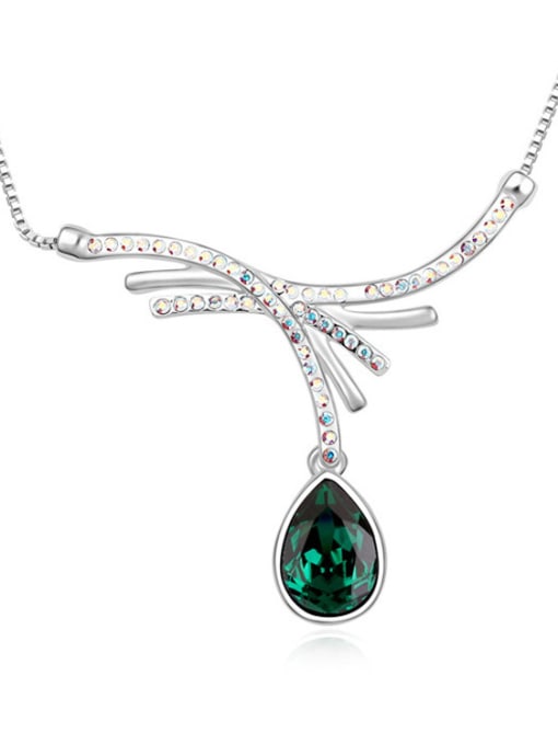 Green Fashion Water Drop austrian Crystals Alloy Necklace