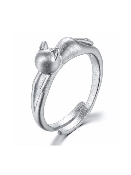 ZK Simple Little Kitten 925 Sterling Silver Ring 0