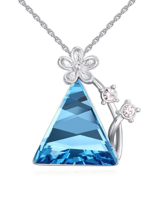 blue Fashion Triangle austrian Crystal Alloy Necklace
