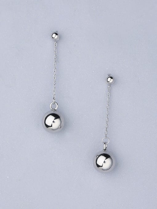 One Silver Elegant Ball Shaped Drop Earrings 0