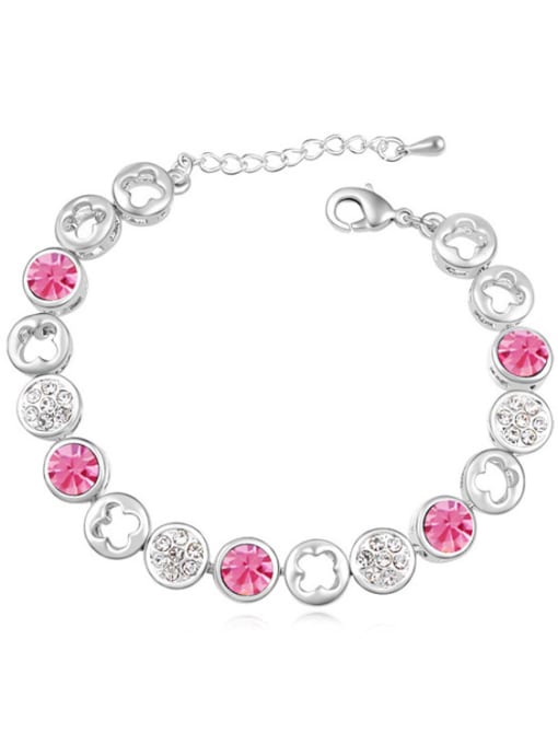 pink Fashion Cubic austrian Crystals Alloy Bracelet