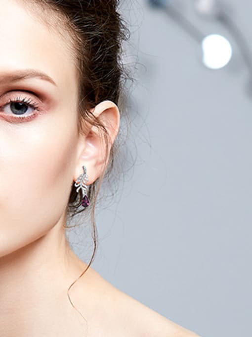 CEIDAI Fashion austrian Crystals 925 Silver Stud Earrings 1