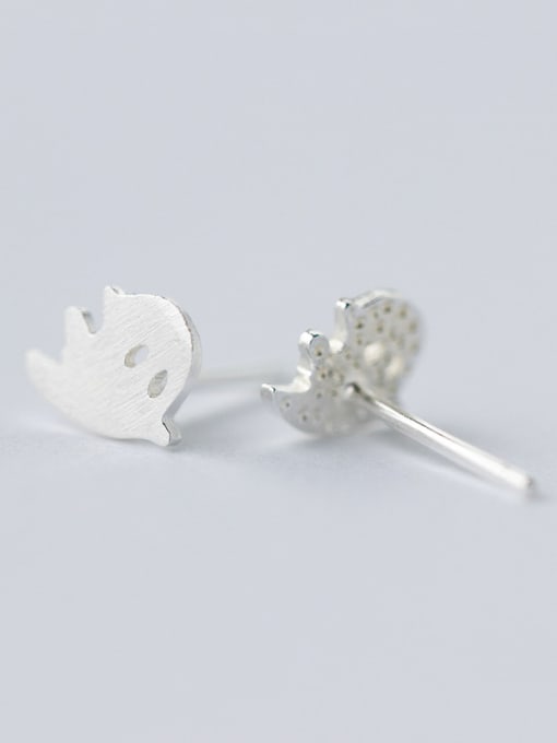 Rosh Lovely Bird Shaped Brushed S925 Silver Stud Earrings 1