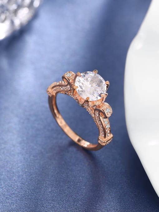 Ronaldo Exquisite Rose Gold Plated 925 Silver Zircon Ring 2