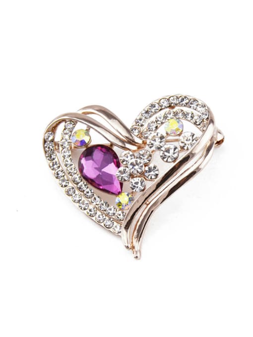 Inboe Heart-shaped Crystals Brooch 2