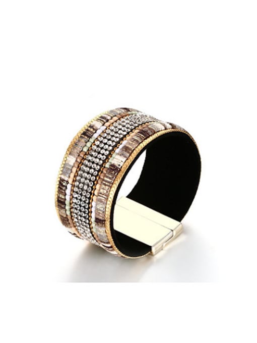 CONG Exquisite Multi Layer Design Rhinestone Alloy Band Bracelet