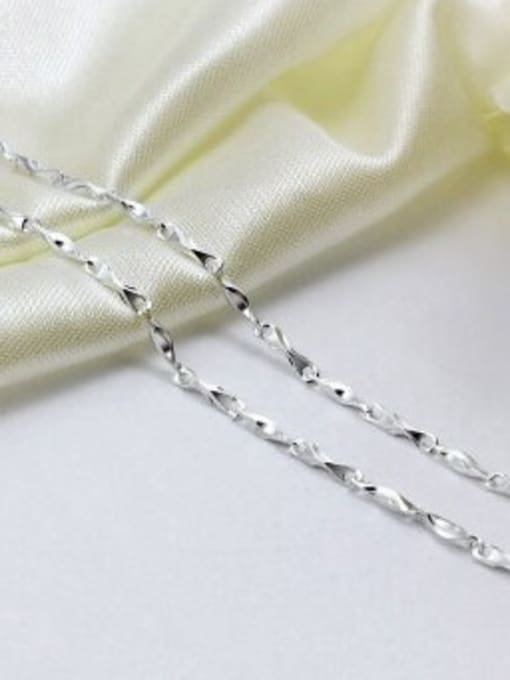 JIUQIAN Simple 990 Silver Water Wave Twisted Single Necklace 2