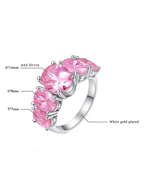KENYON Fashion Oval Pink Zirconias Copper Ring 3