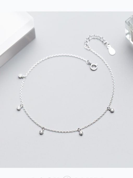 Rosh S925 silver bracelet, female wind fashion personality, diamond round chain, temperament, tassel feet, female S2450 2