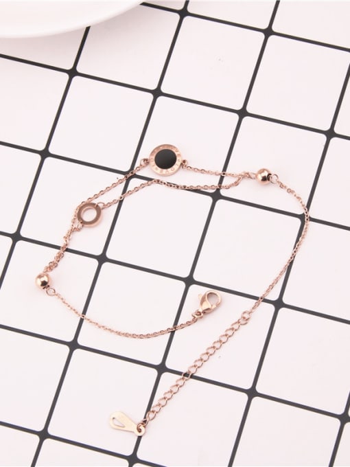 GROSE Rose Gold Plated Double Chain Anklet 0