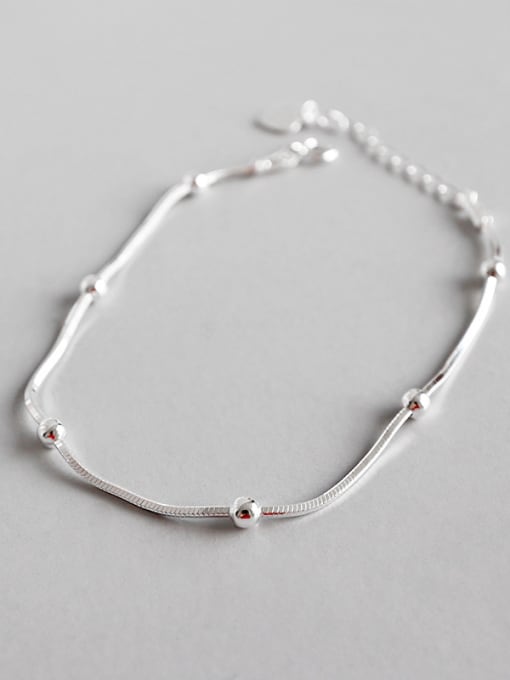 DAKA Pure silver fashion simple bead snake bone Bracelet 0