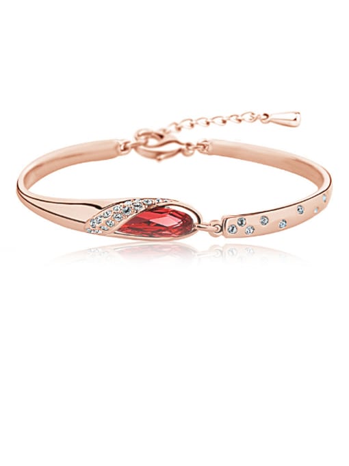 Rose Gold,Red Female Fashion Crystal Bracelet