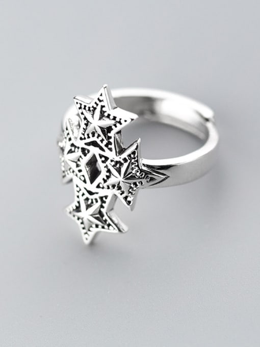 Rosh Women Fashionable Star Shaped S925 Silver Ring 0