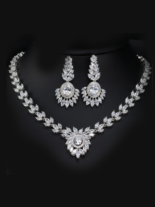L.WIN Wedding Accessories earring Necklace Jewelry Set 0