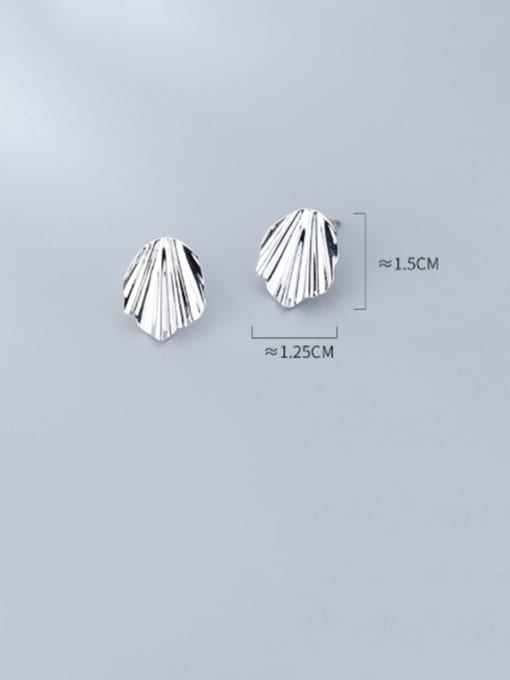 Rosh 925 Sterling Silver With White Platinum Plated Simplistic Irregular Stud Earrings 2