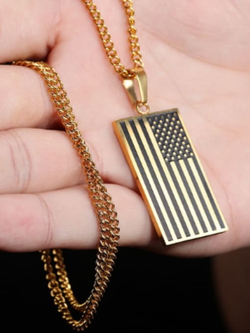 Open Sky Creative Stars and Stripes Titanium Necklace 2