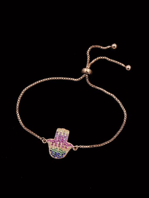 Rose Gold Palm -shape Stretch  bracelet